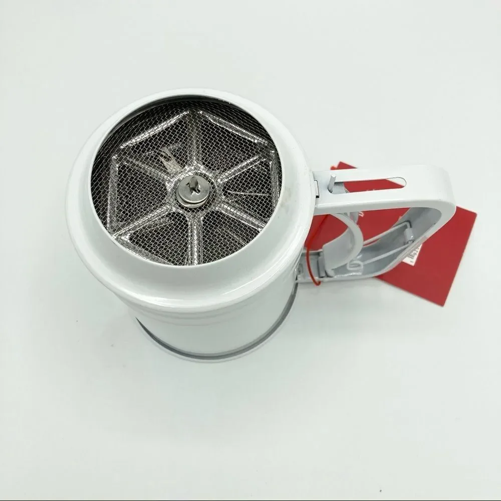 Rae Dunn Nice 3 Cup Flour Sifter White Red Christmas NWT New